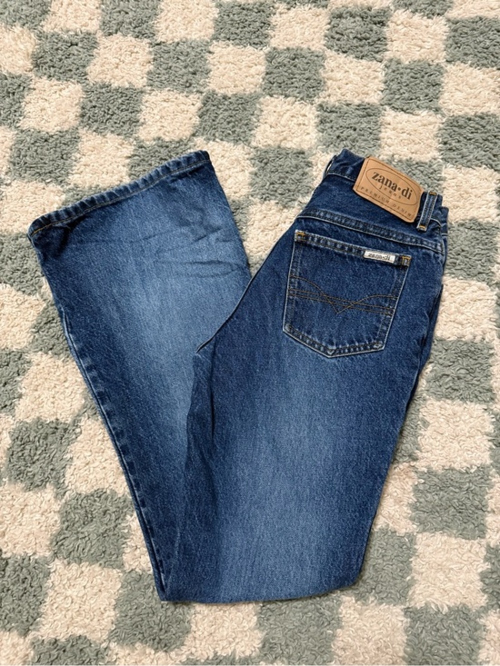 Vintage Zana Di Y2K 90s Mid Wash Bootcut Jeans Stitched Pockets Retro Denim